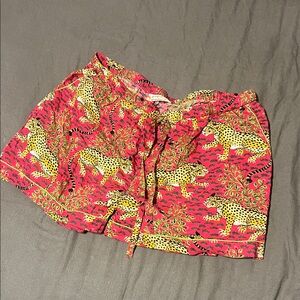 Printfresh Pink Leopard Print Women's Pajama Shorts